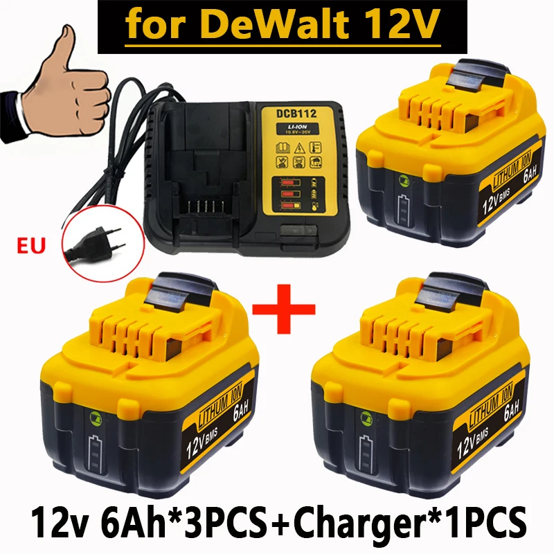 1-3Pack 12V Vervanging voor Dewalt DCB120 Lithium-ion Batterijen 12V 3.0Ah Batterij DCB125 DCB123 DCD710 Elektrisch gereedschap Batterij - afbeelding 1