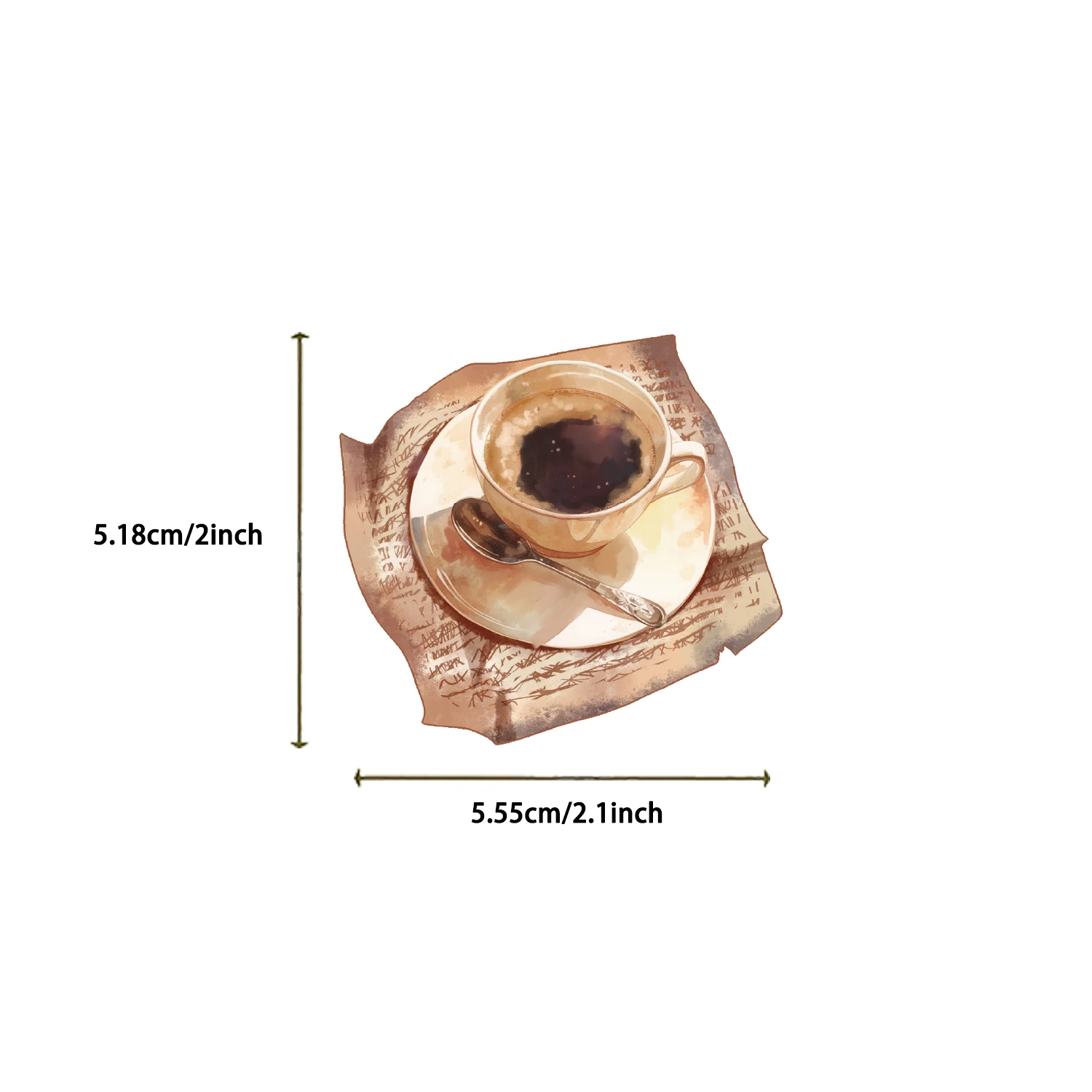 50/100PCS Vintage Kaffee PET Aufkleber Ästhetische Wasserdichte PET Transparente Material Tagebuch Dekoration Gepäck Flasche