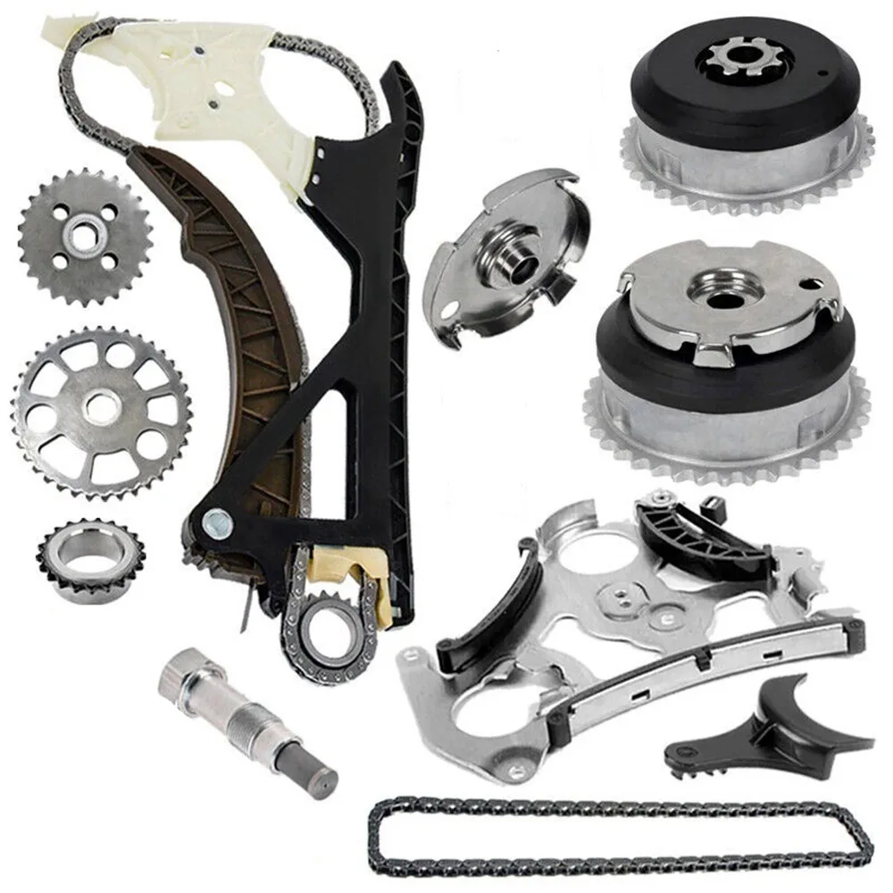 Timing Chain kit & Oil Pump Rail Kit & Engine Intake & Exhaust Camshaft Adjuster Sprocket for BMW 330 335 X3 X5 N51 N52 N55