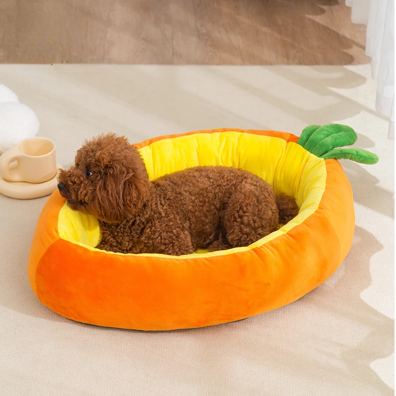 

Funny Carrot Cat House Warm Durable Portable Pet Basket Kennel Dog Cushion Soft Small Dog Mat Bag for Washable Cave Cats Bed