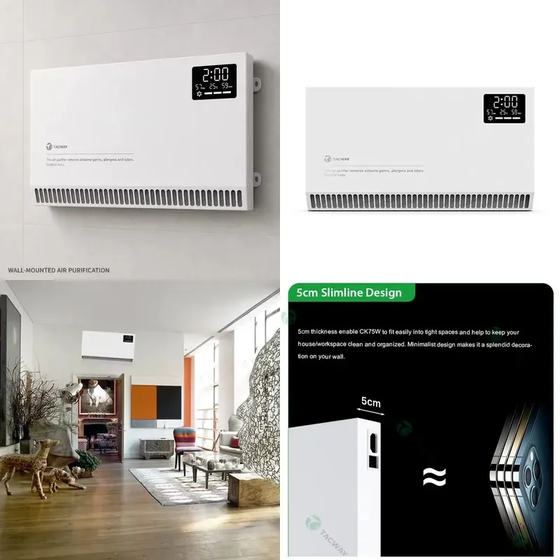 Commercial Wall Mounted HEPA Ion WIFI Air Purifier Smart Indoor with App Control for Home Office Hotel Clinic
