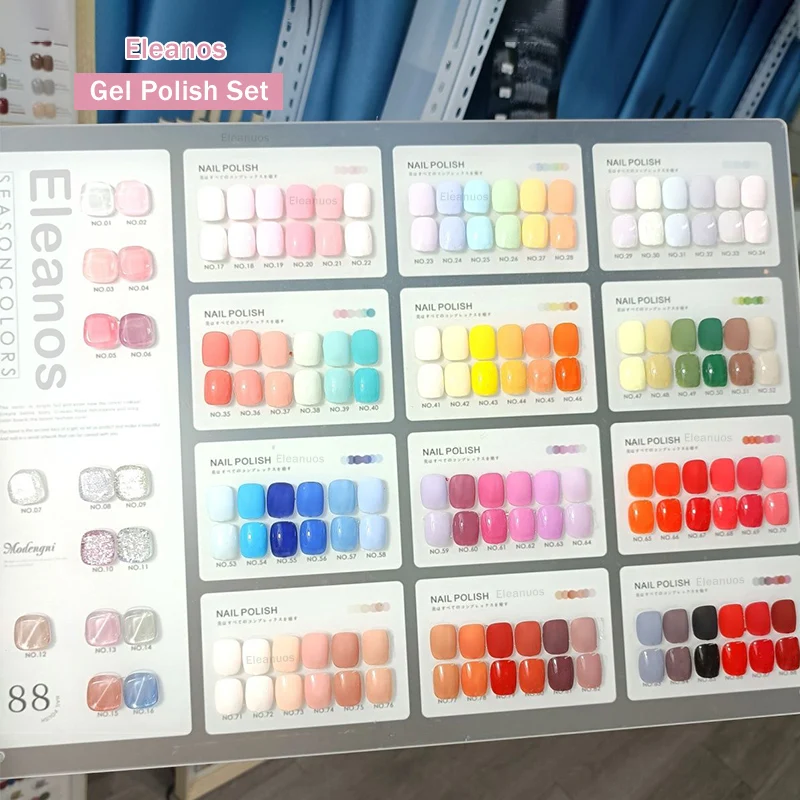 Eleanos 88pcs Set di smalti per Gel Soak Off UV LED Kit di smalti per Gel colori della caramella all'ingrosso 15ml collezione di Gel per unghie per salone di bellezza