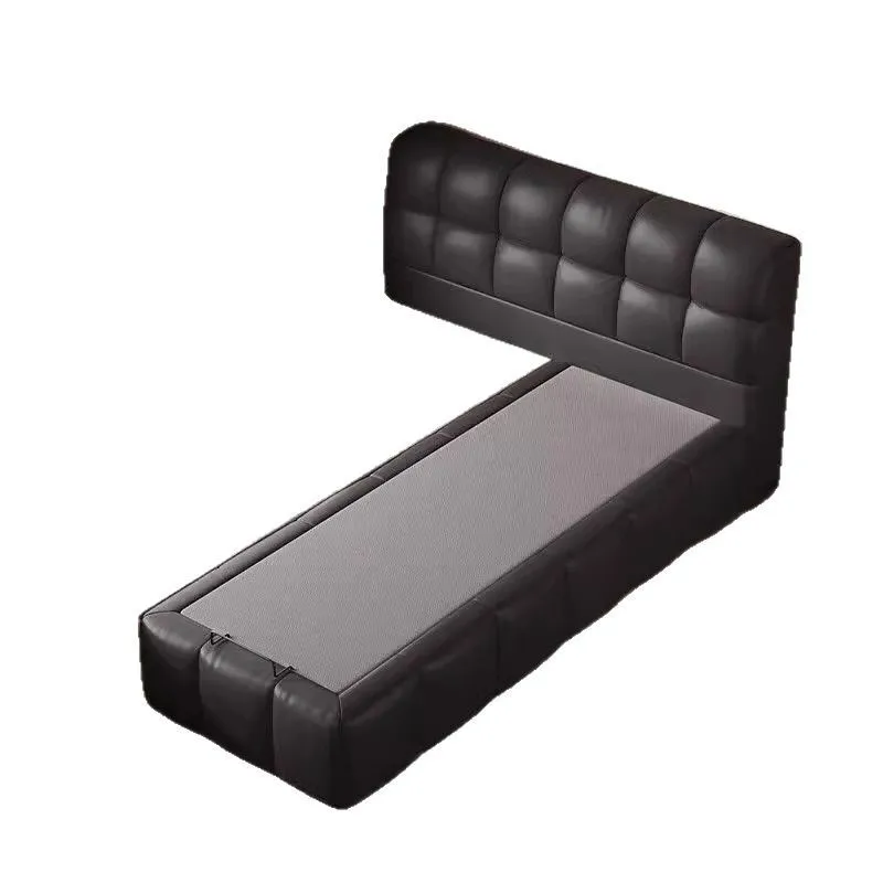 

bay window connecting puff Italian small apartment simple black leather air pressure drawer storage