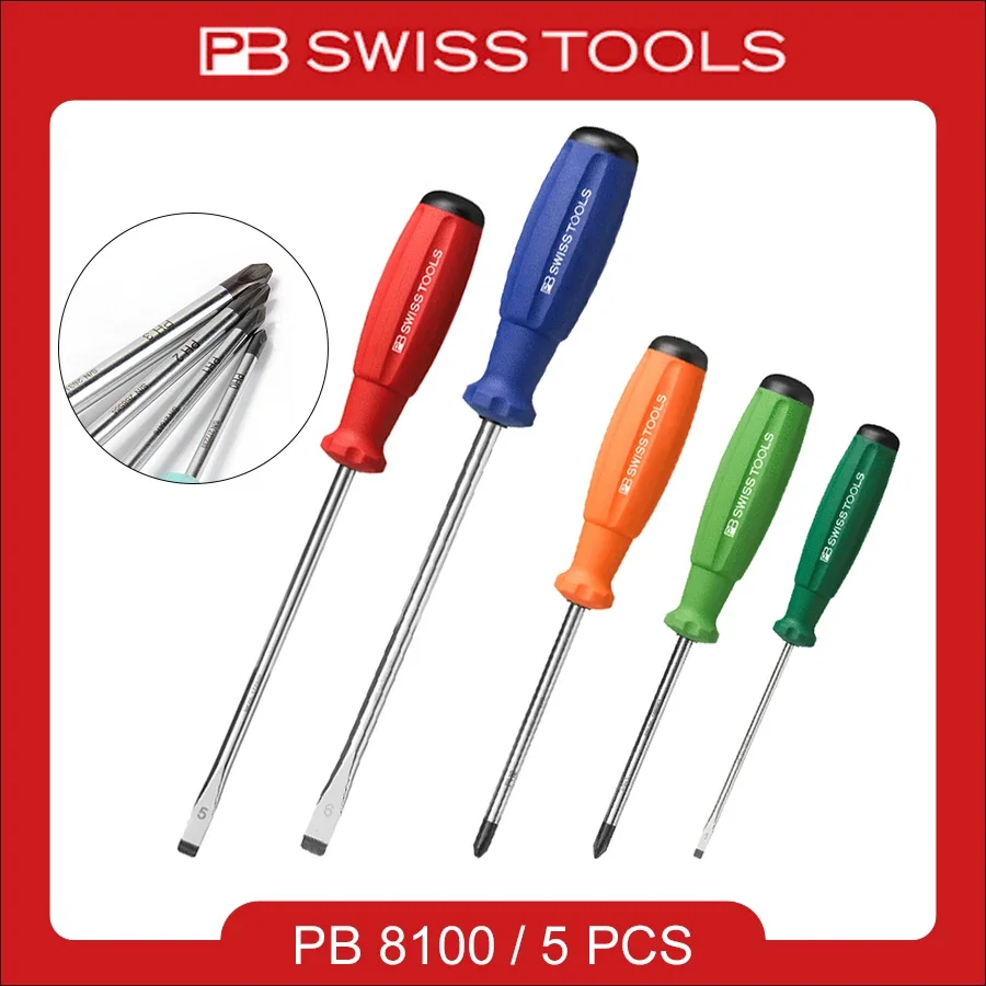 

PB 8100 8190 SWISS SwissGrip Rainbow Screwdrivers 1PCS Phllips and Slotted Screw Driver Muti-color Magnetic Screwdrivers Series