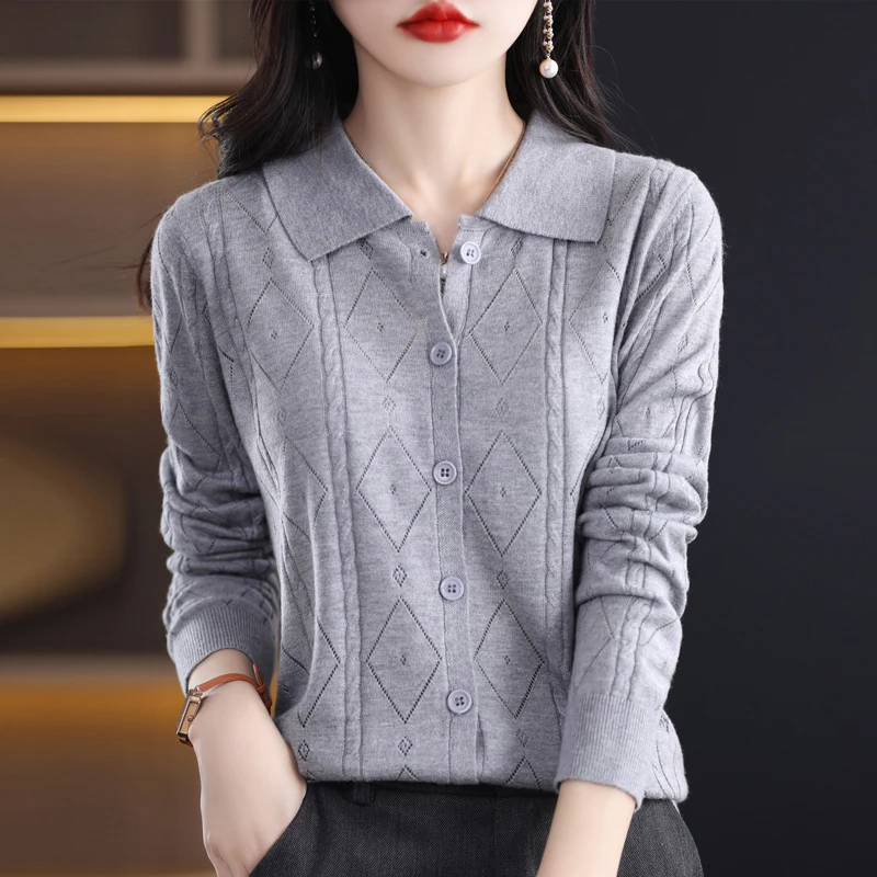 2023 Korean Fashion Sweater Cardigan Women\'s Cashmere Cardigan Knitted Sweater Women\'s Cardigan Long Sleeve Cardigan Women