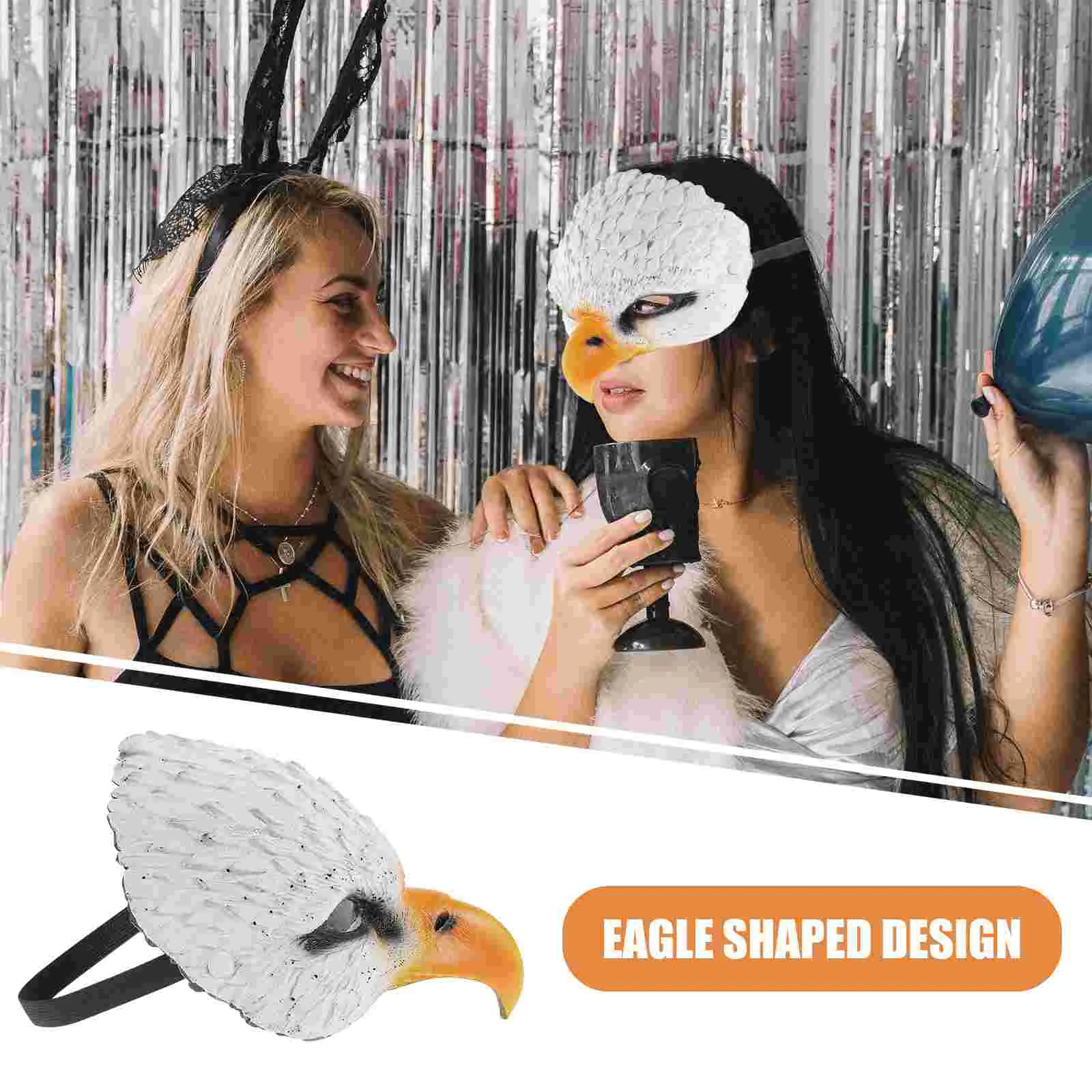 Eagle Mask Party เครื่องแต่งกายอุปกรณ์เสริมคอสเพลย์ Masquerade Bird ฮาโลวีนเครื่องแต่งกายสําหรับชาย Beak Pu Face Half Man