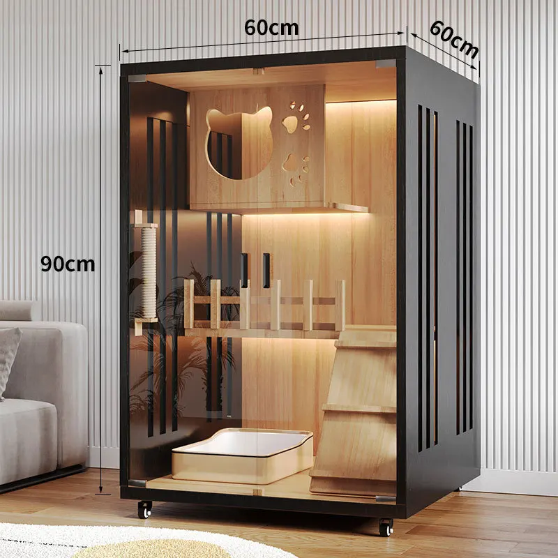 Multi-storey cat villa luxury wooden cat house environmentally friendly breathable pet house