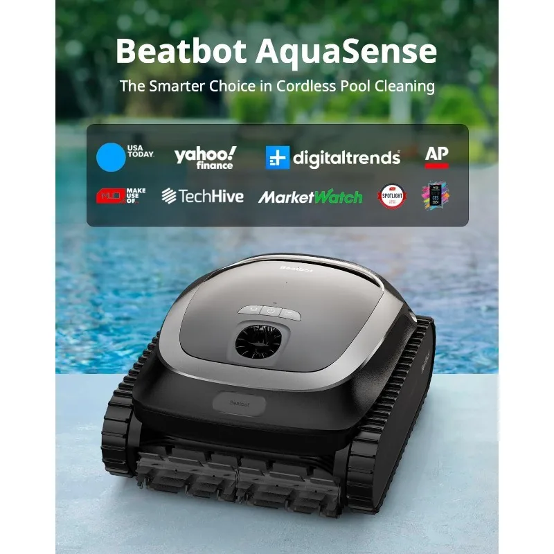 Beatbot AquaSense Cordless Robotic Pool Vacuum Cleaner - Intelligent Path Opimization, Cleans Floor, Walls