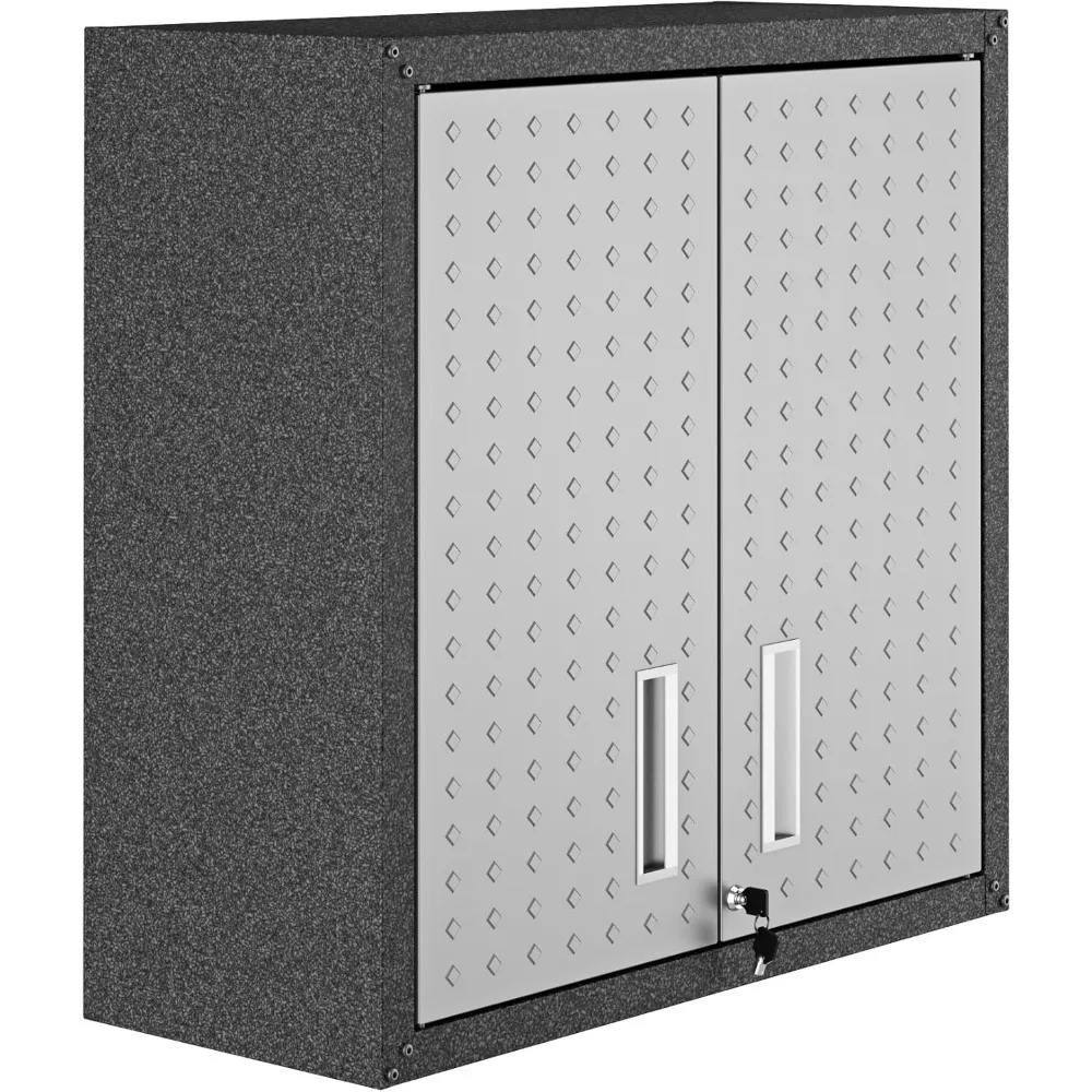 Fortress Floating Garage Storage Cabinet, Black/Grey