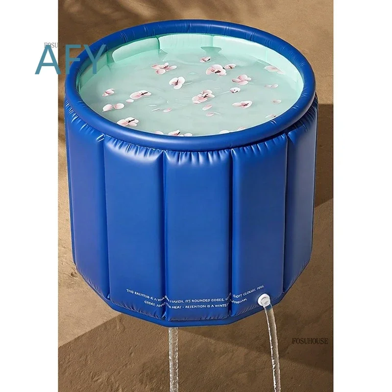 Modern Sauna Bathtub for Adults Folding Plastic Full Body Bathtub with Lid Portable Household Bathroom Bathtub for Small
