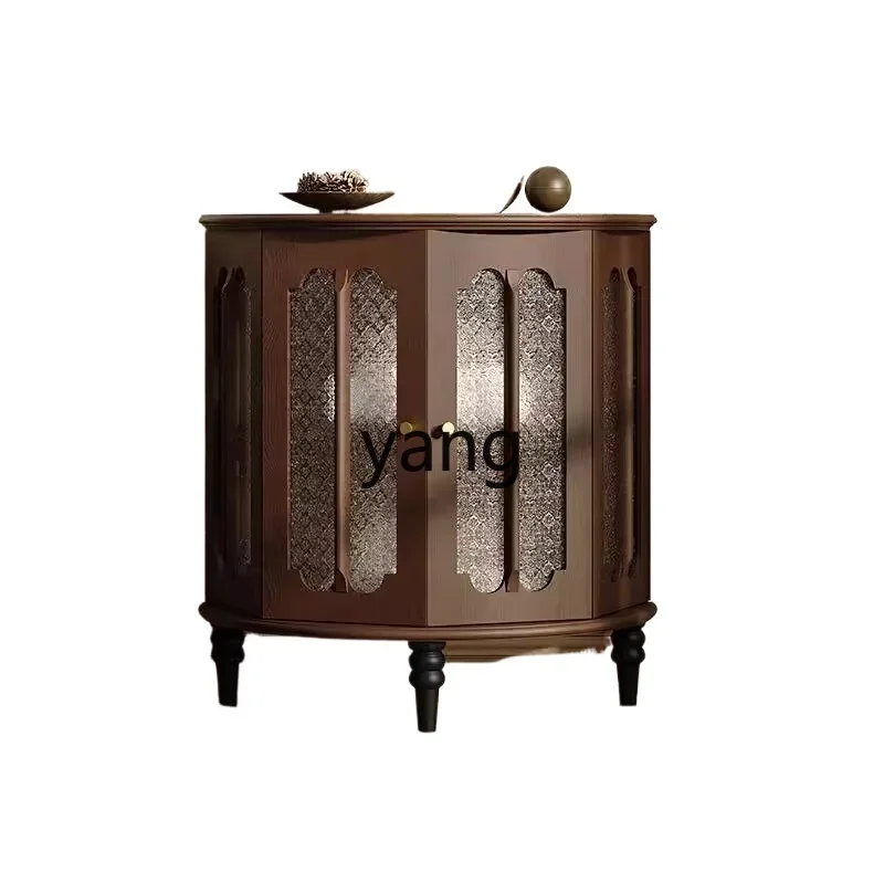 lmm retro solid wood porch cabinet corridor storage living room small apartment household door wine cabinet
