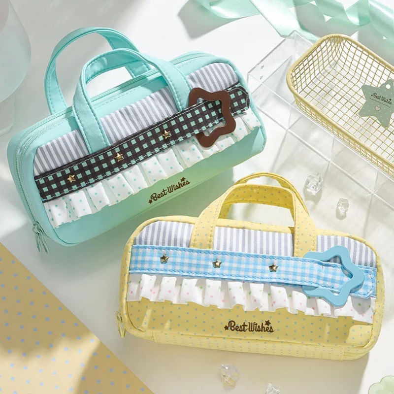 Handheld Pencil Case Japenese Style Large Capacity Pen Pouch Multi Layer Organizer Ins Five Layers School Stationery Organizer