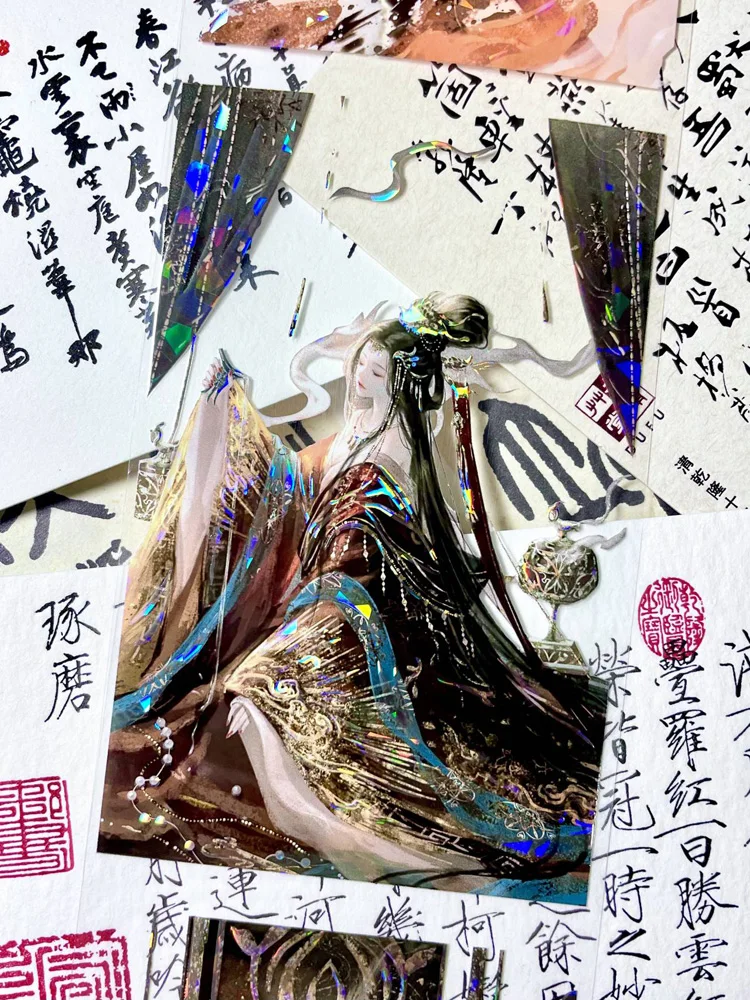 Washi pet tape 1601 Shell papel brillante, collage creativo