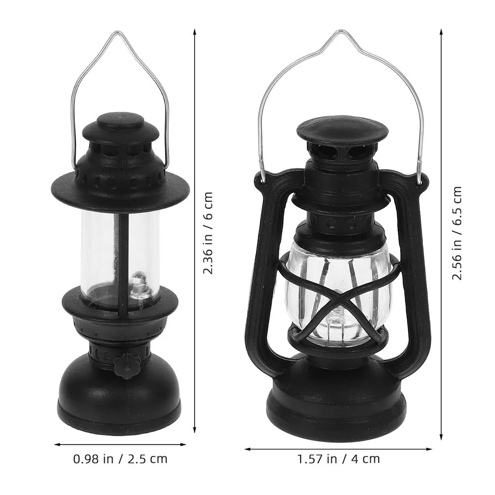 4 pçs lâmpadas em miniatura micro paisagem decoração iluminação realista para casa de bonecas cena pequena casa ornamento retro mini lâmpada
