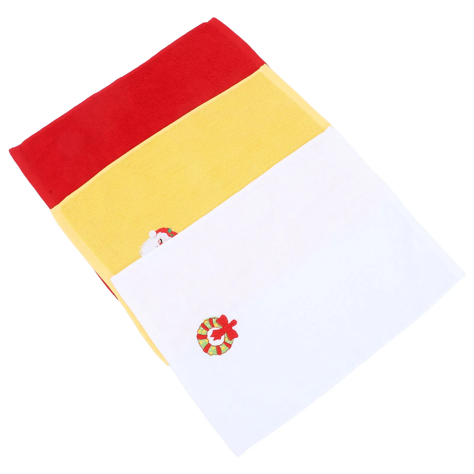 

3Pcs Embroidery Towels Gift Christmas Cotton Face Washing Towels Soft Absorbent Breathable Decorative Festival Towel Set