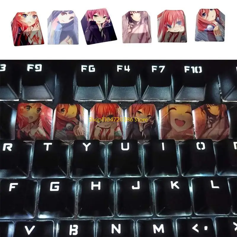 K0EA 1PC Keycap PBT Dye Sublimation Cherry Profile Keycaps R4 Height Anime Avatar Keycap for Mx Switch Mechanical Keyboard