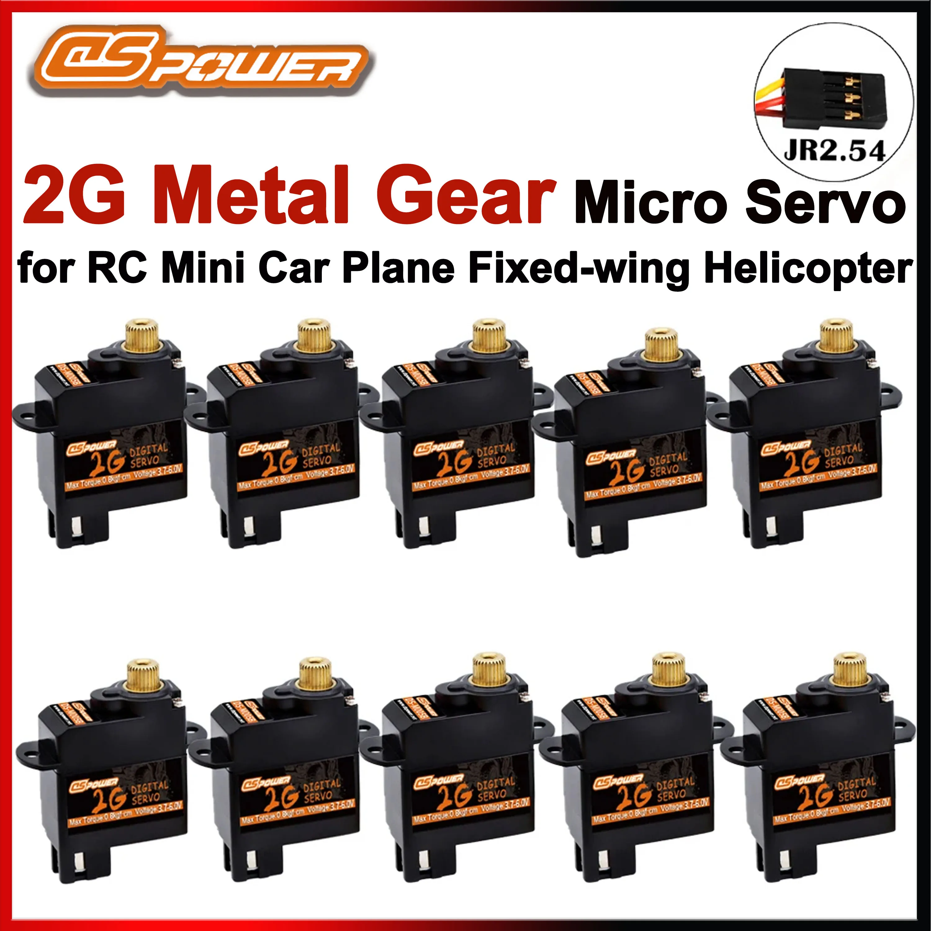 1/5/10/20PCS DSPOWER 2G Micro Metal Gear Digital Servo 4.8-6V for RC Mini Car Airplane Fixed-wing Helicopter Boat Duct Robot