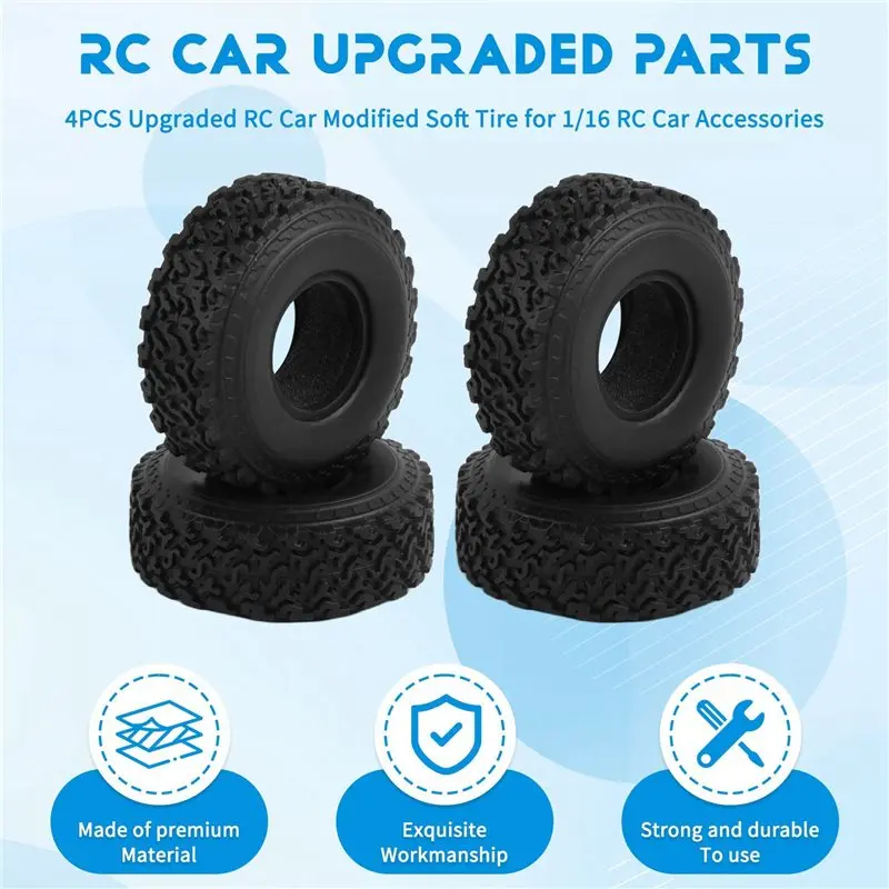 FBIL-8PCS Upgraded RC Car Modified Soft Tire For WPL 1/16 RC Car JJRC Feiyu RC Car Upgraded Parts RC Car Accessories