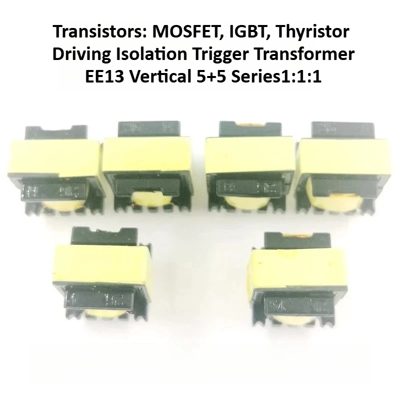 

5 шт. высокочастотных импульсных трансформаторов EE13 1:1:1, изолированный драйвер затвора для MOSFET, IGBT, тиристоров, преобразователь мощности