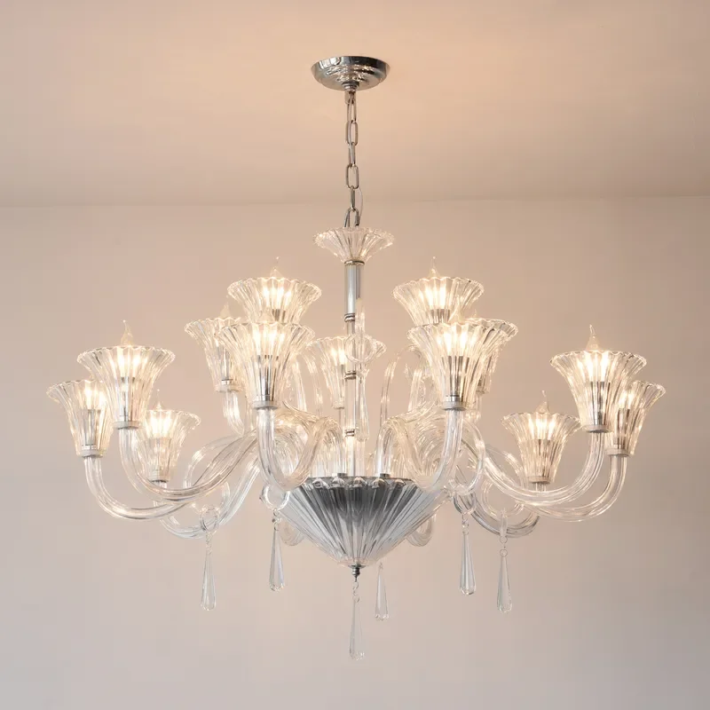 for French Light Luxury Villa Crystal Chandelier High End Bedroom Lamp Banquet Hall Hotel Wedding Atmosphere Lighting Fixture