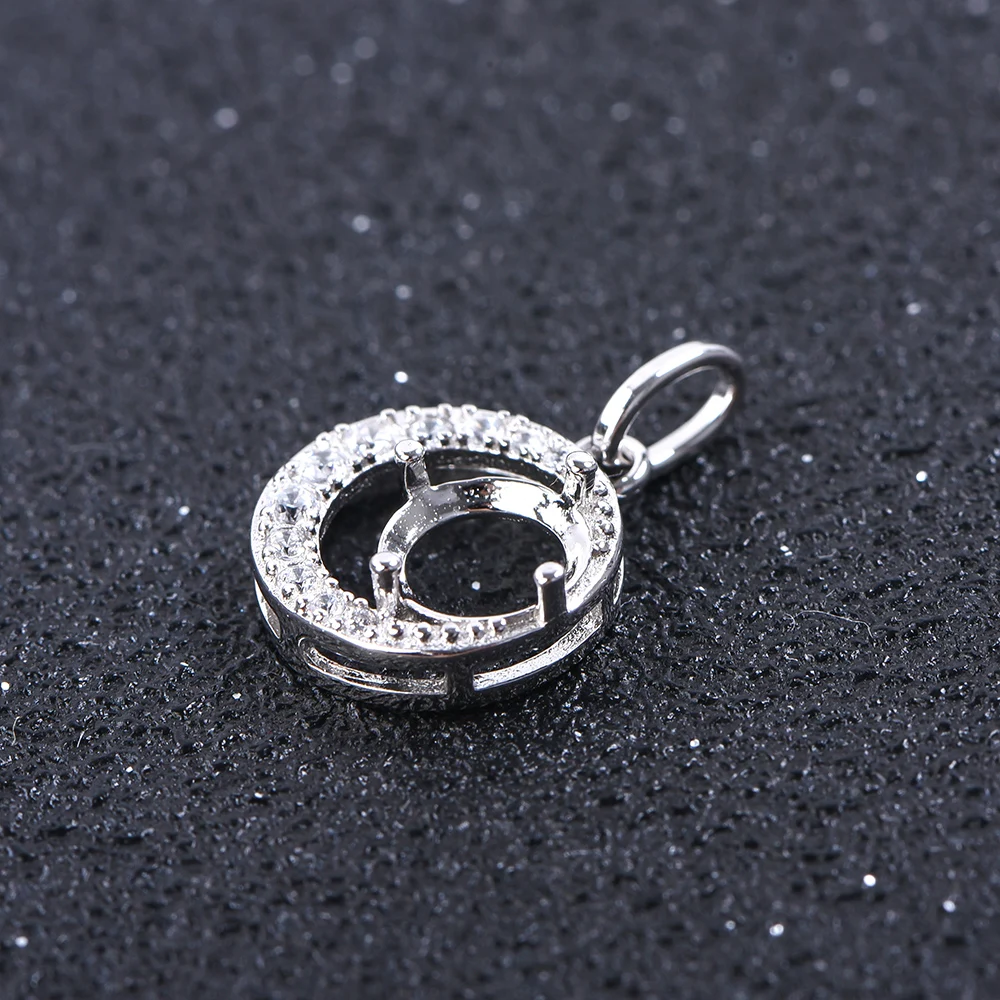 5-9mm Adjustable Pendant Mounting, S925 Sterling Silver Pendant Base, Women\'s Delicate Moon Design Jewelry Accessory