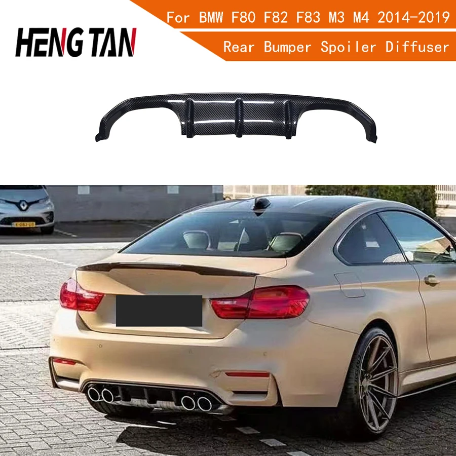 

For BMW 3 4 Serises F80 F82 F83 M3 M4 MP Style 2014-2019 Carbon Fiber Car Rear Bumper Lip Diffuser Spoiler Parts Body kit