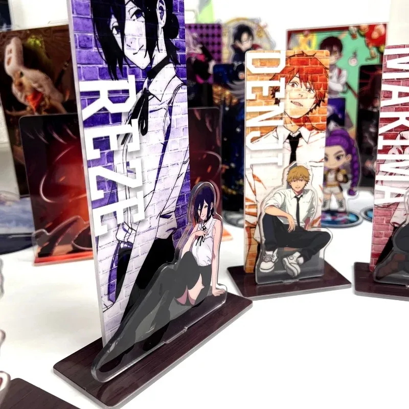 Anime Chainsaw Man Makima Beehm Denji Hayakawa Aki Power Reze Pochita Figurka Cosplay Podstawka Akrylowa Stojąca Akcesorium Rekwizyt