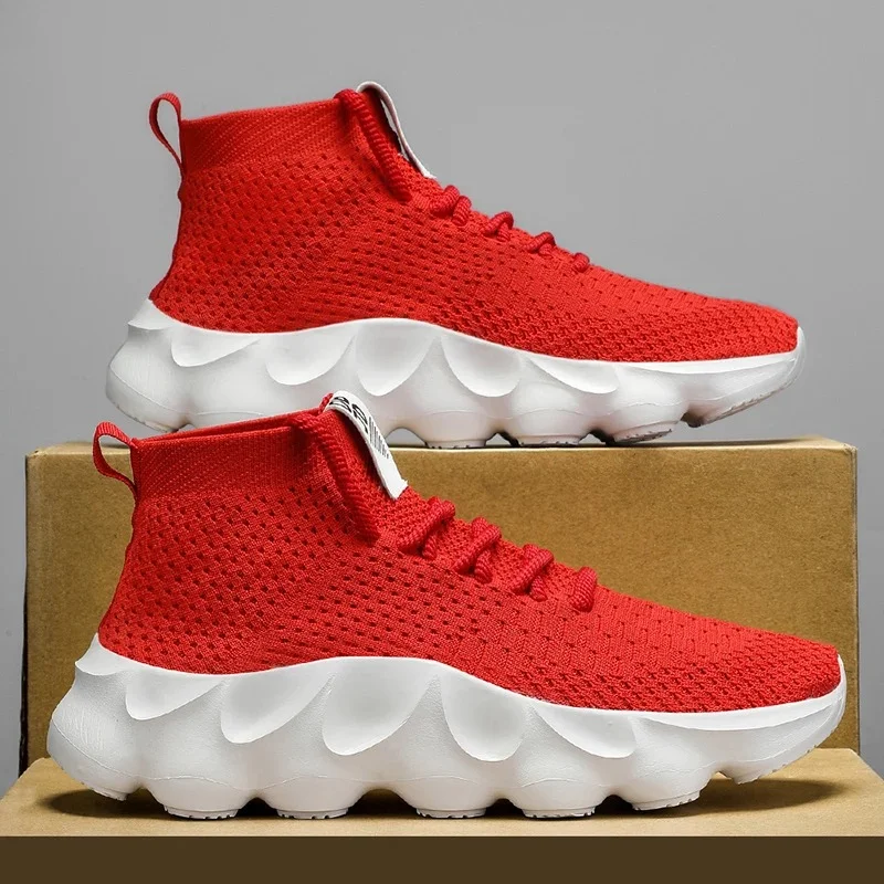 Trainers Breathable Soft Sole Women Sports Casual Shoes Fashion Lace-up Thick-soled Shoes Tenis Masculino Mens Sneakers