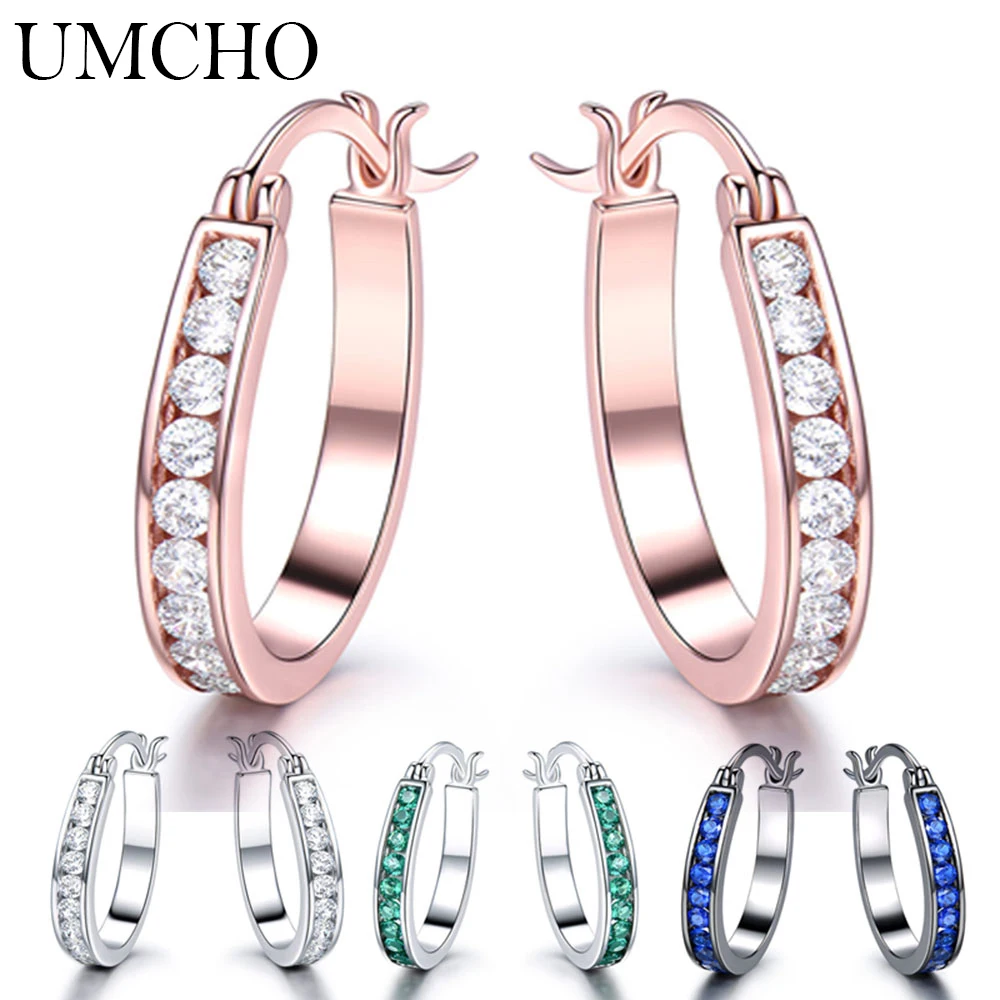 UMCHO Women's Earrings Trend Small Pierced Round Earrings Classic Luxury Party Girls Unusual Earrings Premium Jewelry