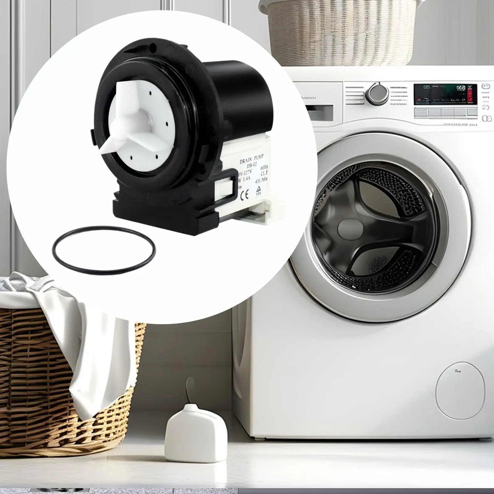 

Washer Drain Pump Motor Components Spare Part Repair Lightweight Replaces