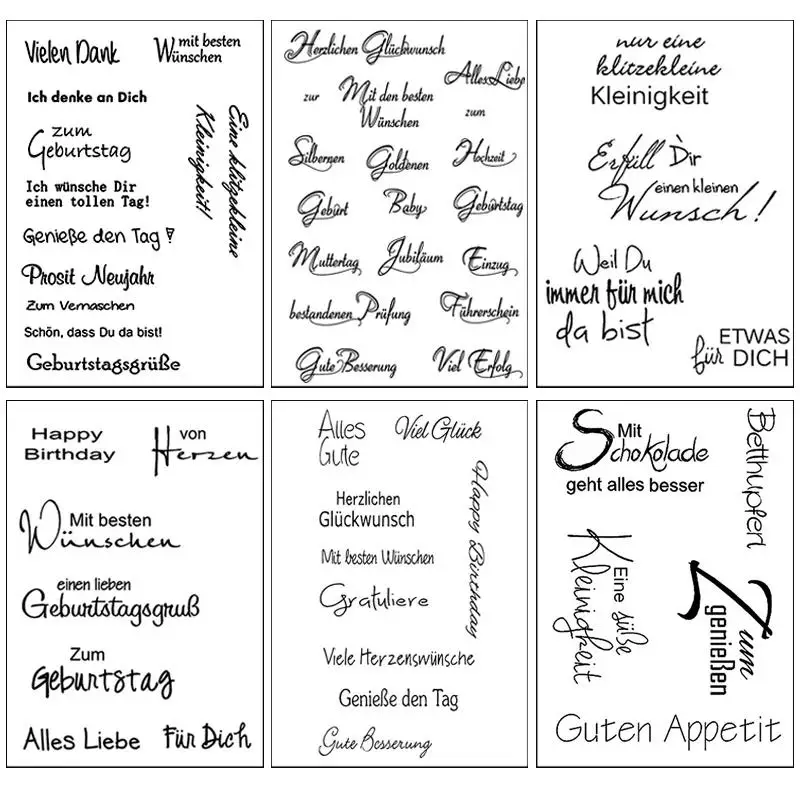 German Letter Series Clear Silicone Stamps Retro Abstract DIY Scrapbooking Card Making Craft Art Supplies