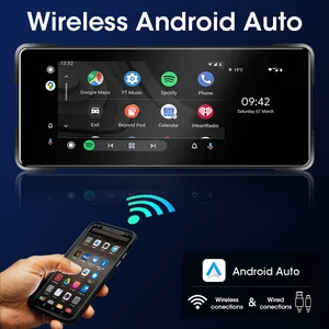 JMCQ-Motocycle DVR GPS Navigaton, Carplay không dây, Android Auto Dash Cam, IP67 không thấm nước, Double Bluetooth, Moto Monitor, 6.86 10 Màn hình không dây bán hàng chính - 3