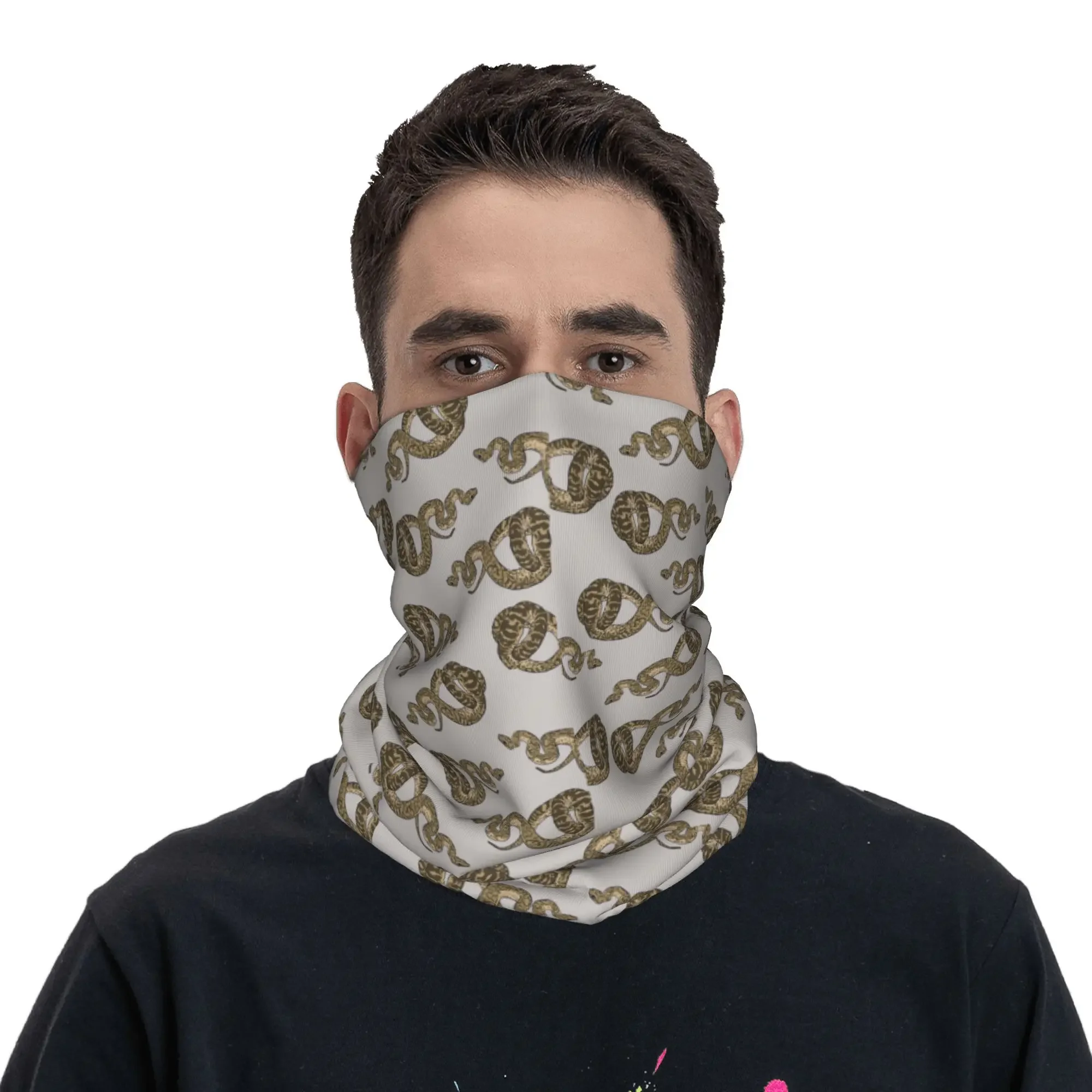 Ball Python Morph Snake Pattern Bandana Neck Cover Printed Mask Scarf Warm Face Mask Running For Men Women Adult Winter