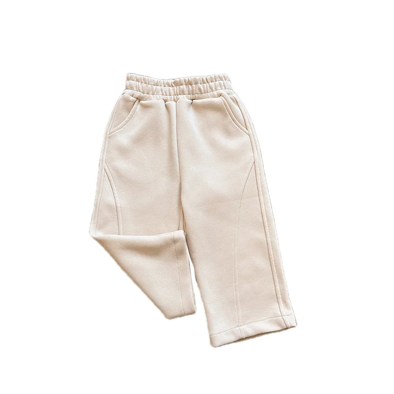 New Children\'s Sports Pants Korean Edition Versatile Casual Solid Color Trousers for Boys and Girls Autumn/Winter Wide Leg Pants