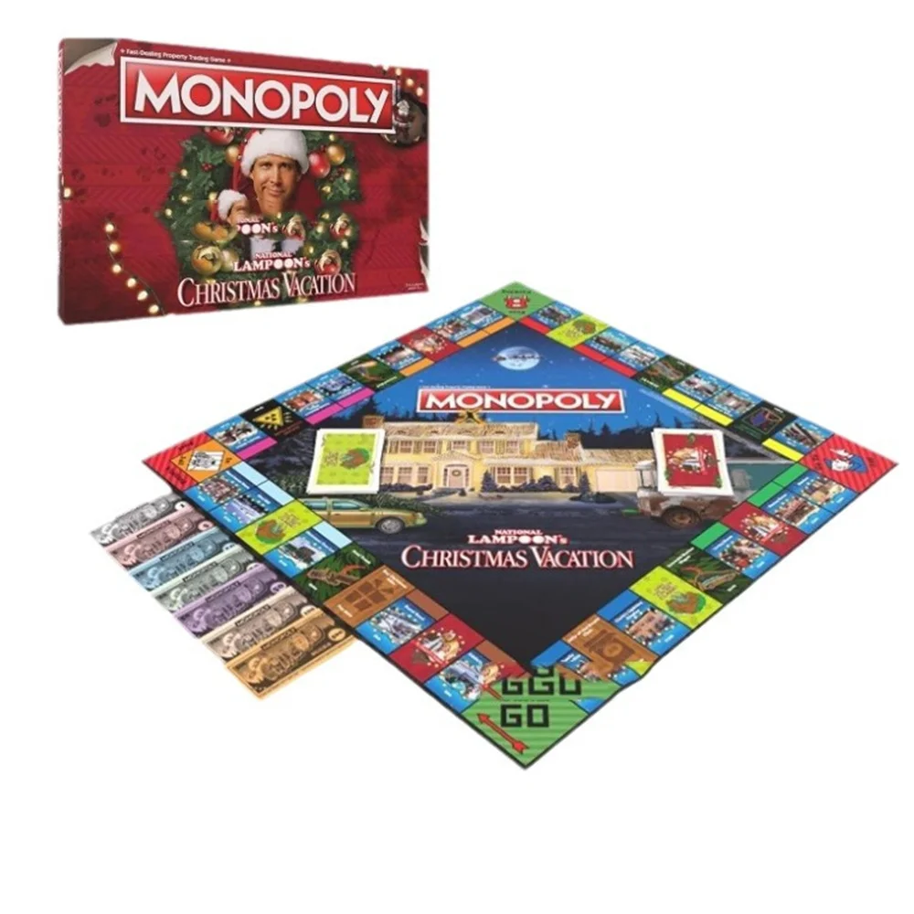 Christmas Monopoly Board Game Classic French, Russian, British, Arab, Spanish Chessboard Cards Are Easy To Carry