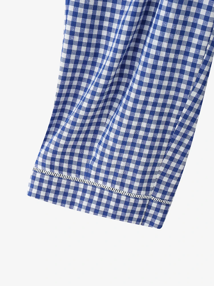 2025, Herbst, lässige Gingham-Hose, ZANZEA Damen, elastische Taille, Kordelzug, lockere Hose mit weitem Bein, Urlaub, Alltagskleidung, S-3XL