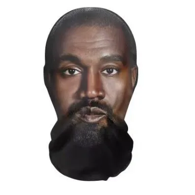 Novo 3d impresso kanye máscara de malha elástica máscara facial completa para homens mulheres cosplay headwear hip hop moda balaclava capuz chapéu headg