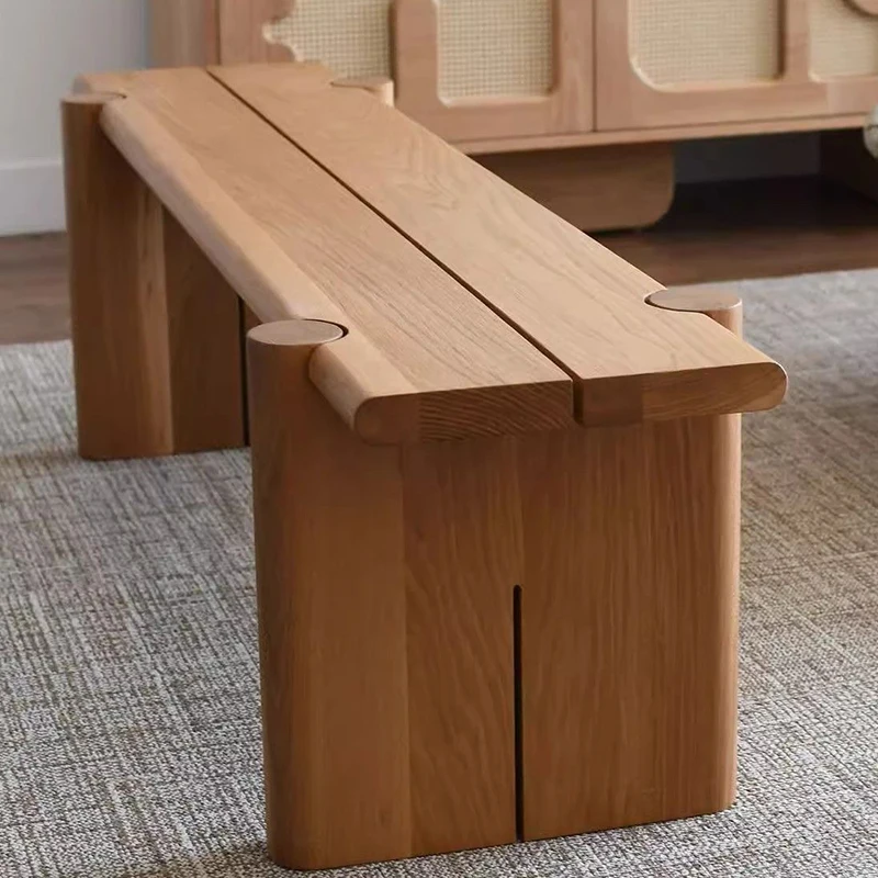 Taburetes de madera, taburete moderno para cambiar zapatos, sillas decorativas para salones, banco bajo para sala de estar, banco de madera rústico elegante y estético