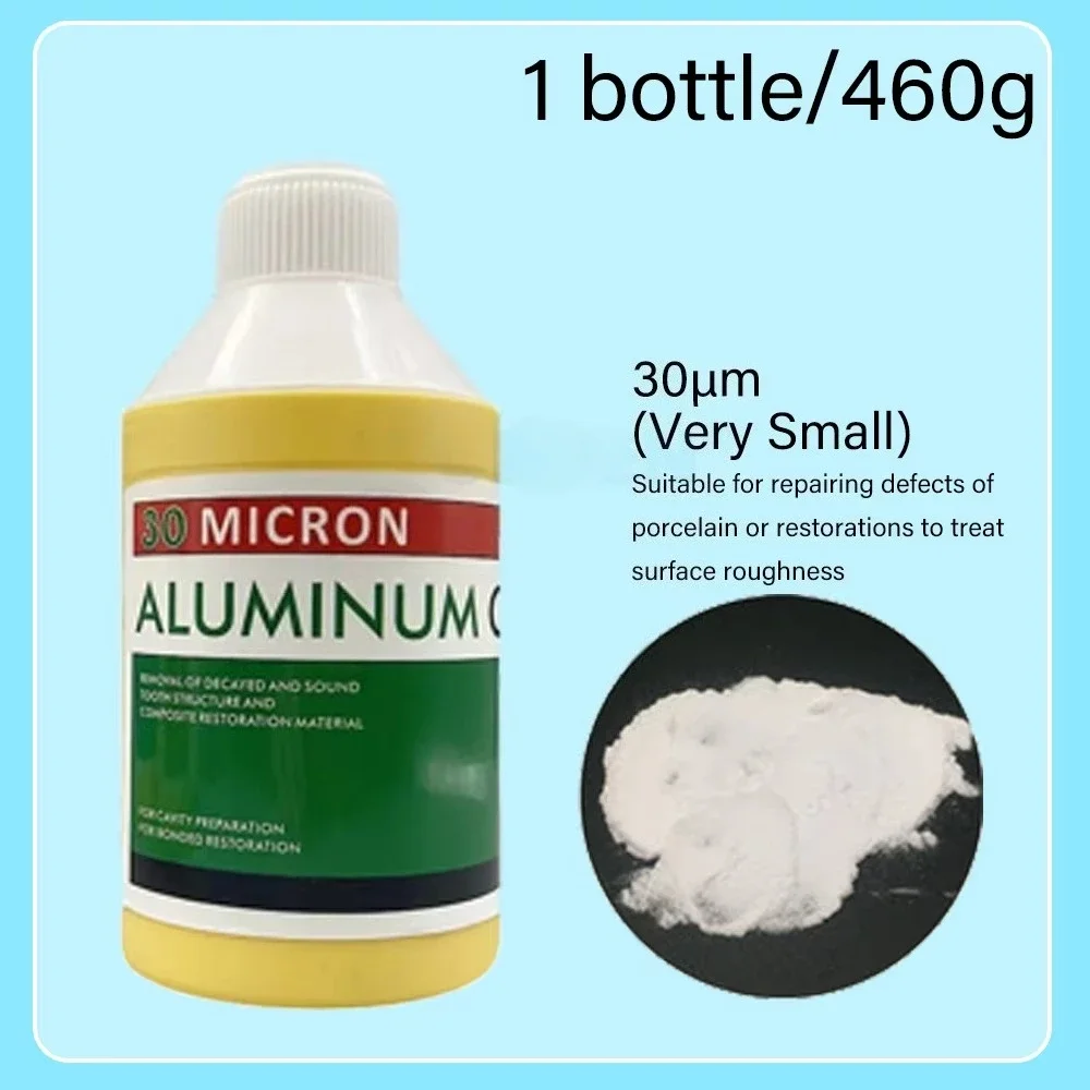 Dental Aluminum Oxide Powder 30μm 50μm 90μm Micron Sandblasting Powder Teeth Polishing Air Jet Flow Alumina Sandblaster 460g