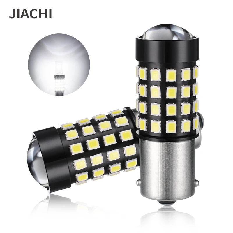 JIACHI 100PCS High Power BA15S 1156 Led Bulb 1157 P21/5W BAZ15D Reverse Singal Light  2835chip 54smd Auto Tail Brake Lamp 12-24V