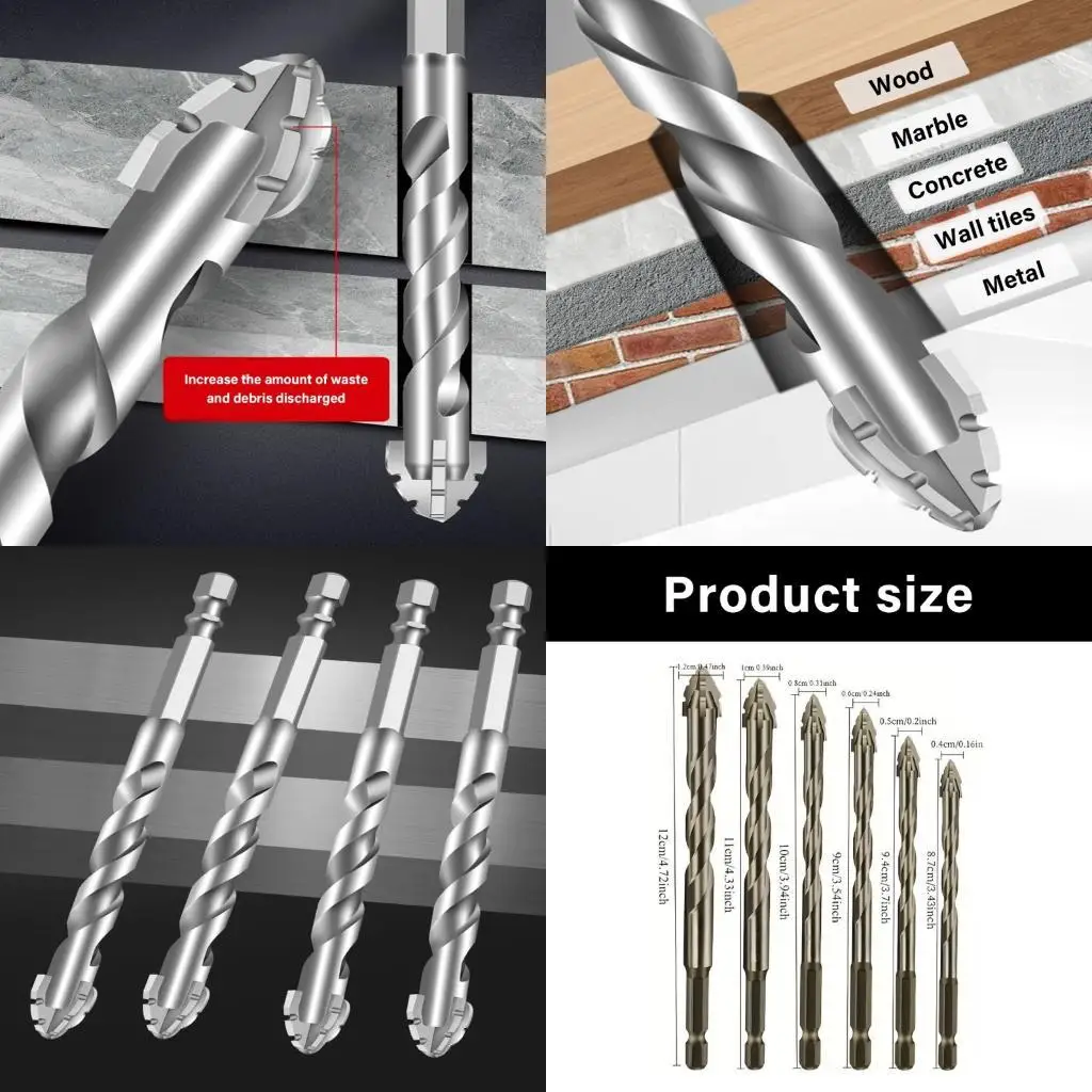 

652F 6Pcs Titaniums Coated Screwdriver Bit Set Steel Multipurpose Drill Tool