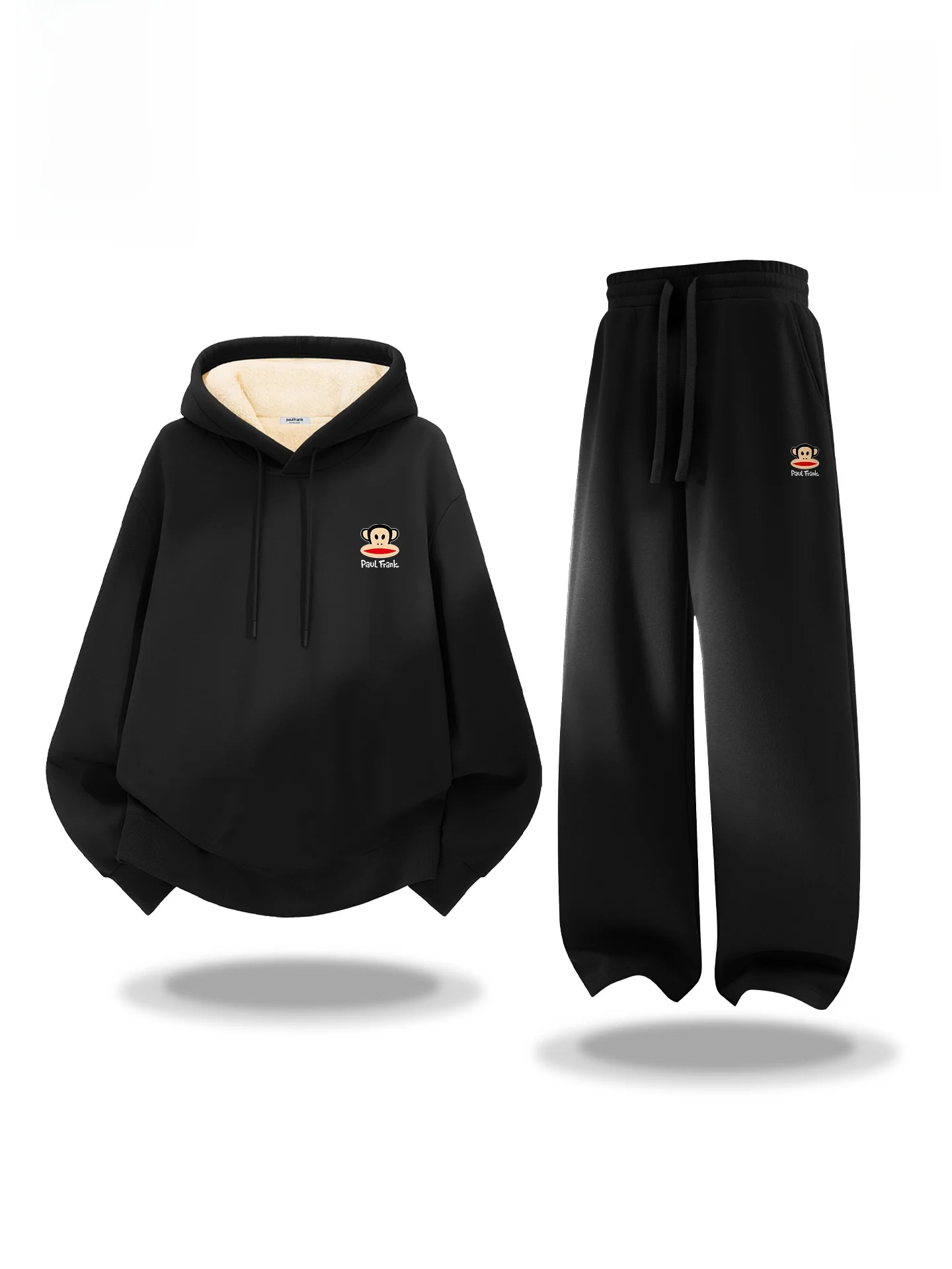 

Утепленный спортивный комплект с флисовой подкладкой для мужчин: теплый зимний свитшот и брюки, комплект из двух предметов, повседневная удобная молодежная одежда