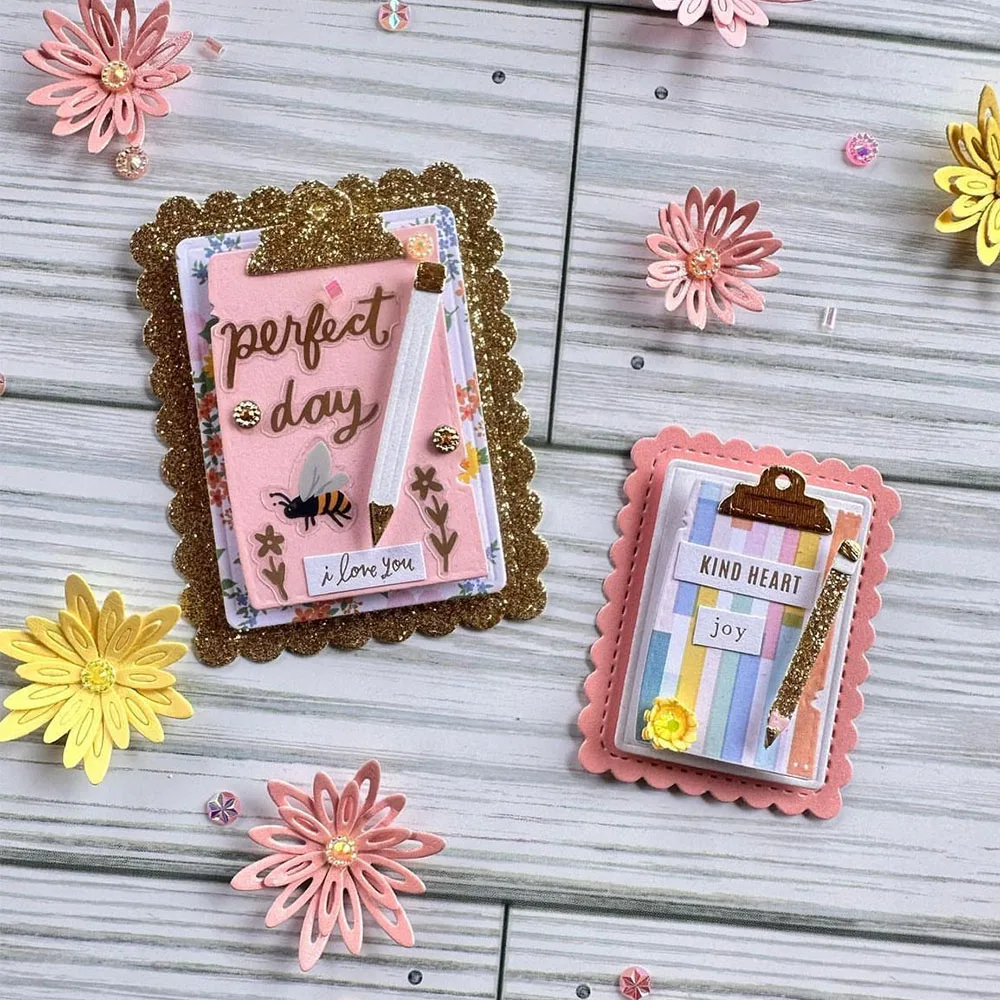 KSCRAFT klip pokładzie z przegrzebek warstwy metalu wykrojniki szablony dla DIY Scrapbooking dekoracyjne wytłaczanie kartki DIY