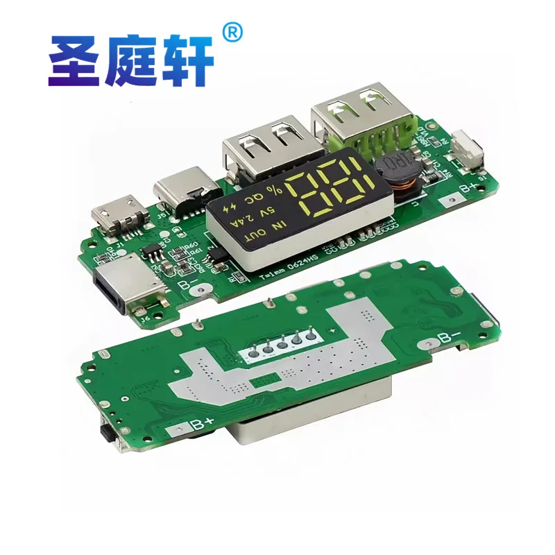 LED Dual USB 5V 2.4A Micro/Type-C USB Mobile Power Bank 18650 Charging Module Lithium Battery Charger Board Circuit Protection