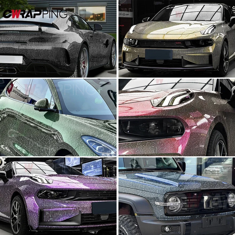 Autoaufkleber Ice Crack Glossy Films Maßgeschneiderte Größe Wasserdichte, kratzfeste Vinyl-Aufkleber für Fahrrad, Motorrad, Autozubehör