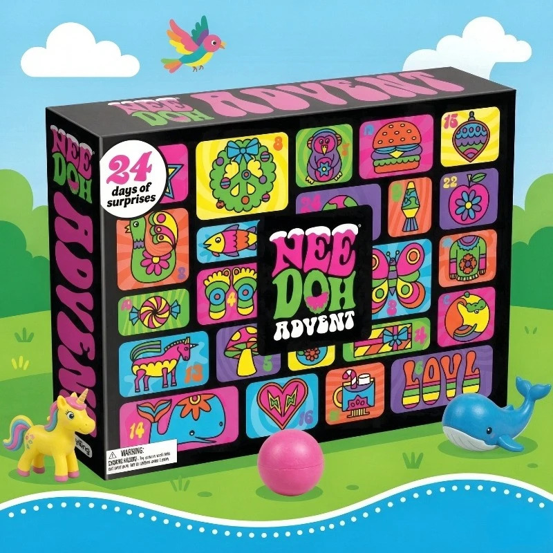 Advent Calendar Gift - Calendario dell'Avvento NeeDoh 2026, Bambola Antistress