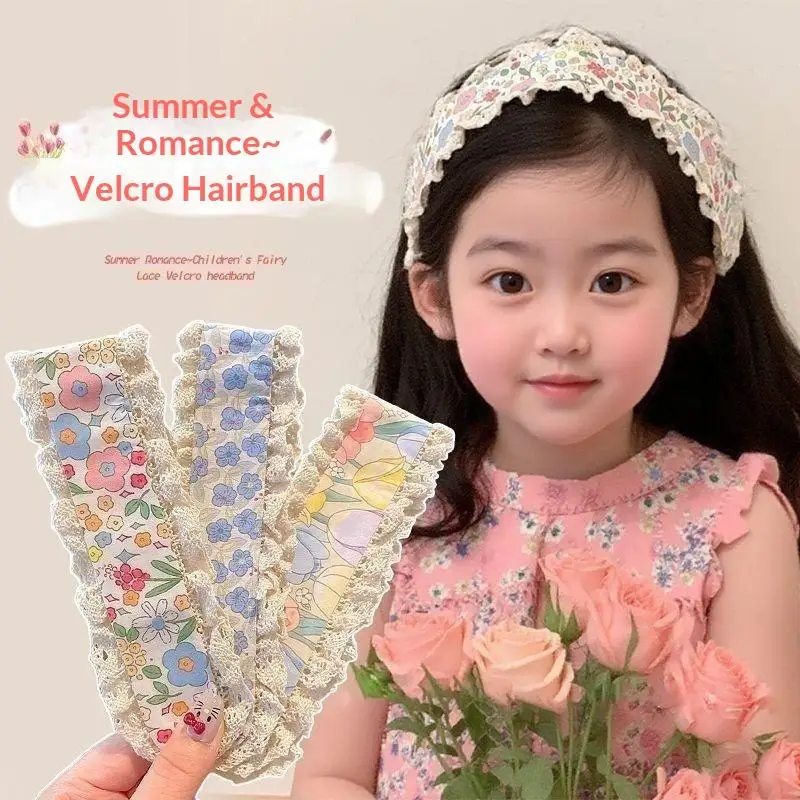 Süßes florales gestricktes Pony-Sticker-Haarband, Sommerliches, niedliches Mädchen-Haarband mit magischem Aufdruck, bedruckter Haarsticker, Kopfschmuck – Detail 4