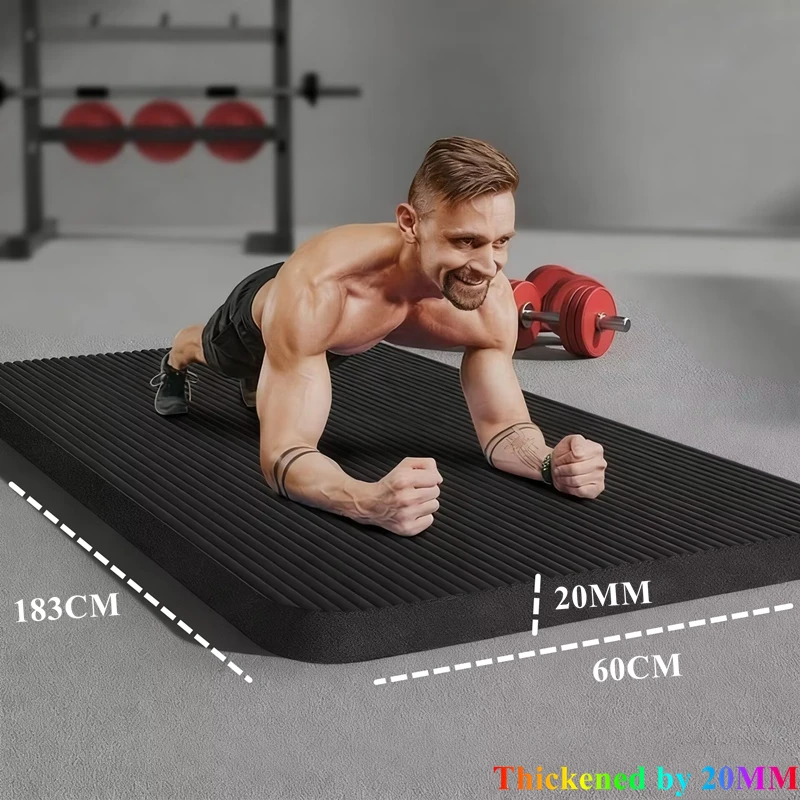 اليوغا الحصير 183x60 سنتيمتر سميكة بواسطة 20 مللي متر المضادة للانزلاق الرياضة اللياقة البدنية حصيرة بطانية لممارسة اليوغا وبيلاتيس بساط جمباز اللياقة البدنية #3