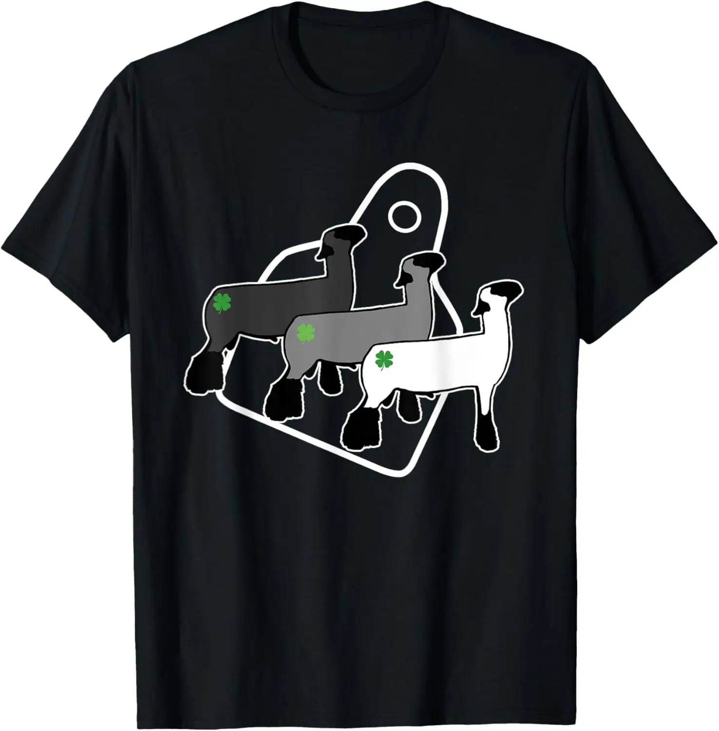 Camiseta Show Club Lamb com trevos de quatro folhas e eartags