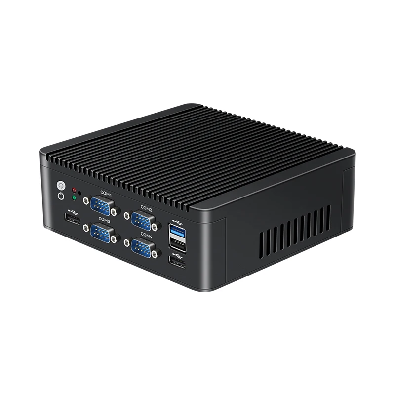 BEBEPC Industrial Mini PC Fanless Intel Celeron J4125 N5000 2LAN 6COM RS485/RS232 HDMI WiFi 4G LTE Windows 10/11 Linux Computer